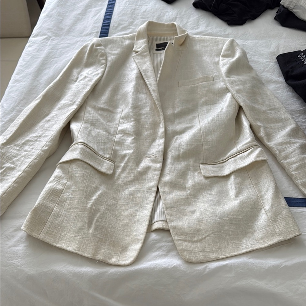 J. Crew Ivory Textured Blazer